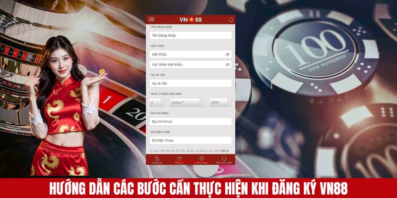 Hướng dẫn nhanh các thao tác đăng ký VN88